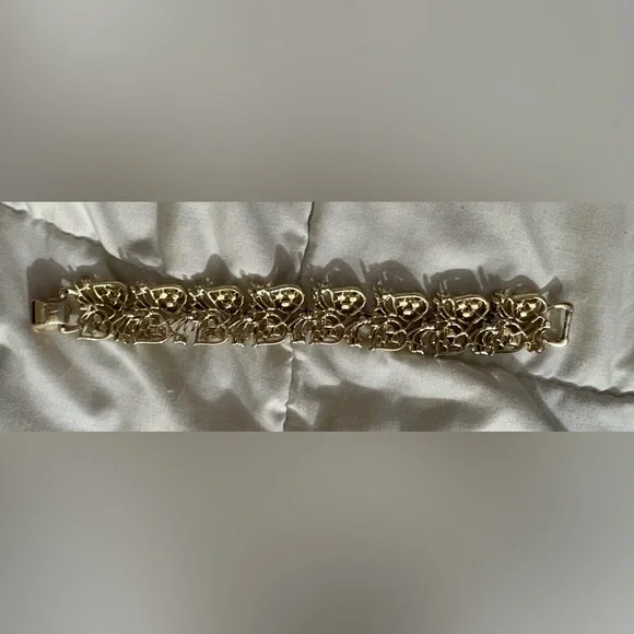 Coro Vintage Jewelry Gold Bracelet with Crystal Details